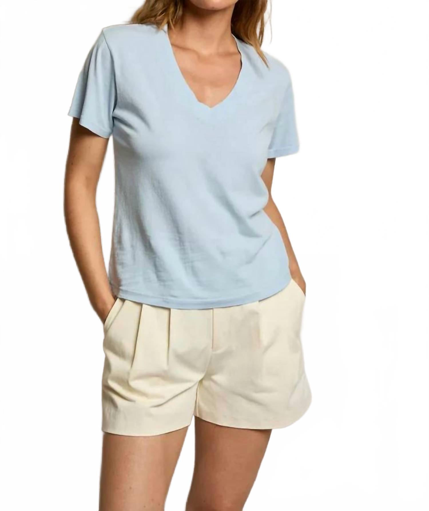 New Perfectwhitetee Hendrix V Neck Tee In Power Blue